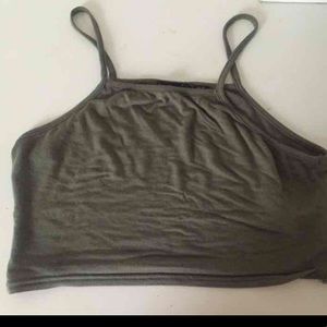 Olive crop top cami